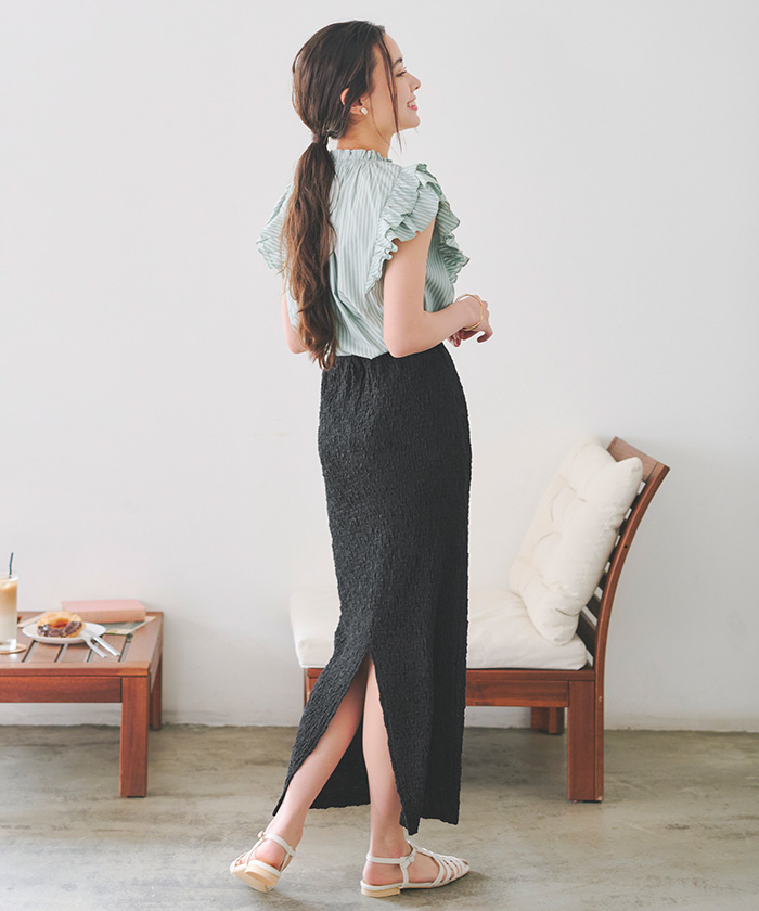 スモッキングジャガードタイトスカート通販｜レディースファッション