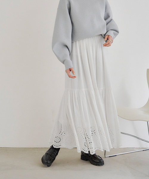 刺繍レースギャザースカート通販｜レディースファッション・洋服 