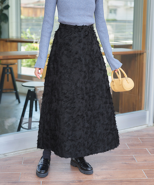 フリンジジャガードフレアスカート通販｜レディースファッション・洋服