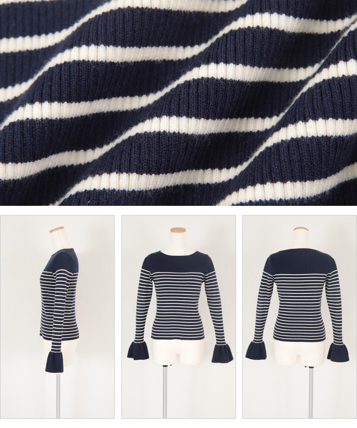 セール 2016aw boatneck bellsleeve knitボートネックベルスリーブニット