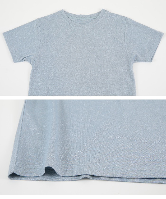 ラメコンパクトTシャツ【メール便可／50】通販｜レディース