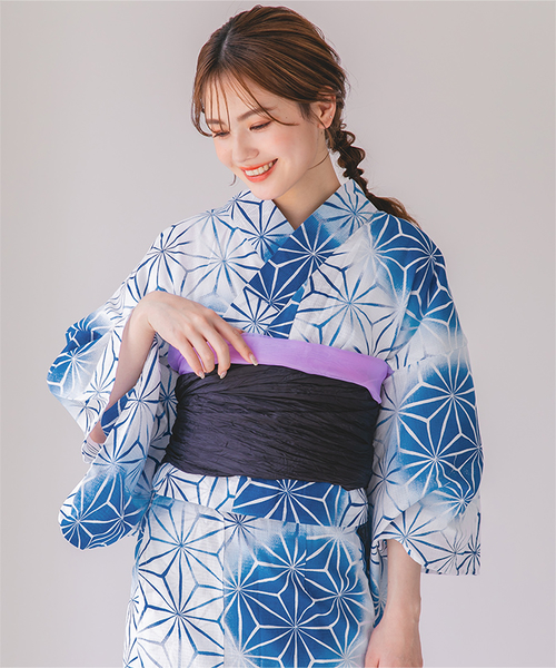 単品]麻の葉古典柄綿麻浴衣通販｜レディースファッション・洋服