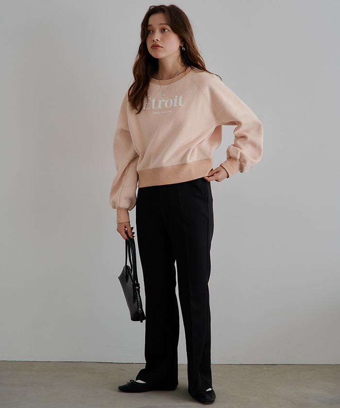 tシャツ ふわふわトイプー起毛袖スリットプルオーバー レディース セール】ふわふわトイプー起毛袖スリットプルオーバー（Tシャツ