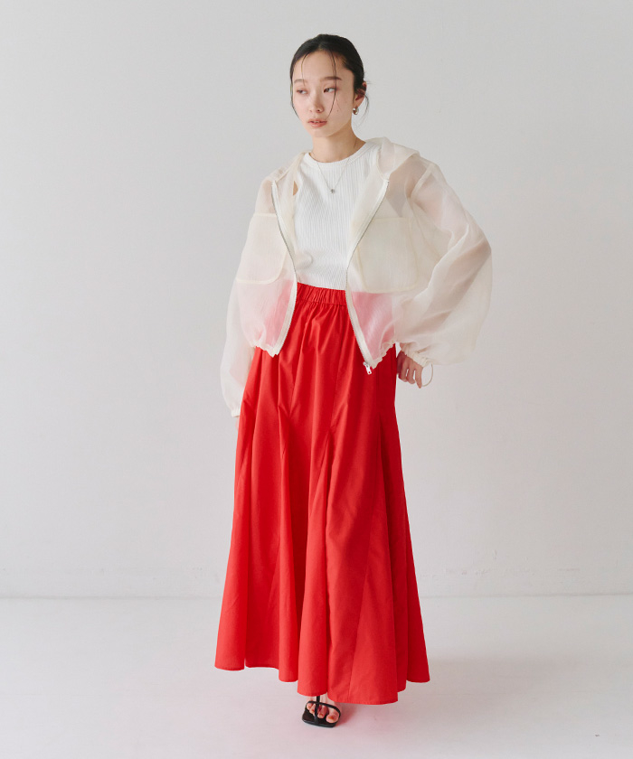 美品✨MONILE ウエストリブ ティアード フレアスカート 切替 フリーサイズ 新品】MoNiLE モニーレ ウエストリブ ティアードスカート
