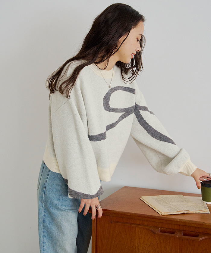 完成品 アルパカタッチリボンニット通販｜レディースファッション・洋服 菓子