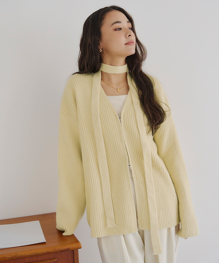 シングスザットマター フロントジップ　カーディガン FRONT ZIP KNIT CARDIGAN | TOPS | STORE | THINGS THAT MATTER
