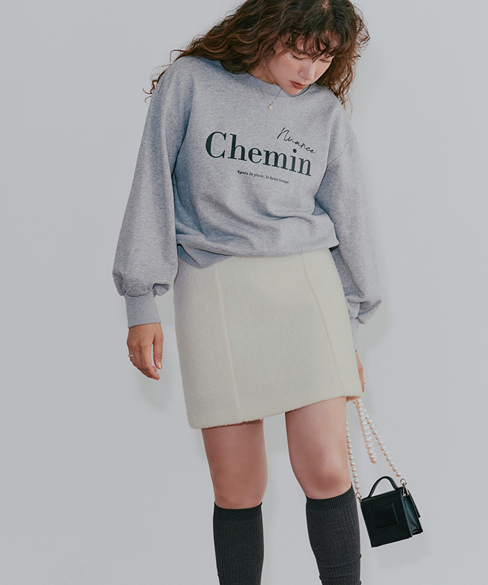 【CELINE】ダブルウール ギャバジントラペス ミニスカート CELINE ブラックダブルウールギャバジントラペスミニスカート