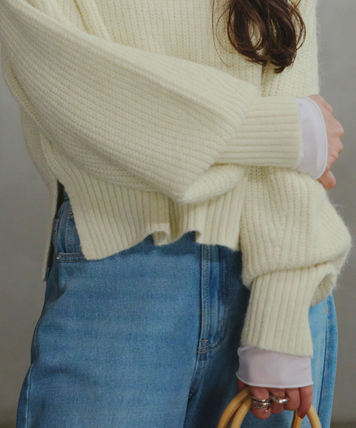 美品　BEIGE，　ベイジ　ウール100％　フーディ　ニット　M　薄手　黒 22ss 美品□BEIGE ベイジ□TARTASタルタ ニットロング