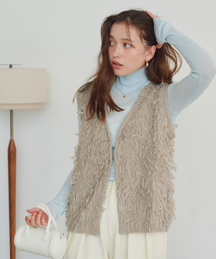 ループフリンジニットベスト通販｜レディースファッション・洋服