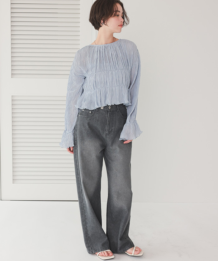 前後2wayリボンシャーリングショートカーディガン通販