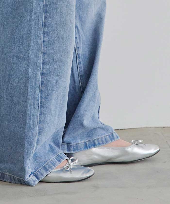whiteホワイト　売約済み　ペレペレ　デニムパンツ　ライトブルー　W40 セミワイドデニムパンツ通販｜レディースファッション・20代 30