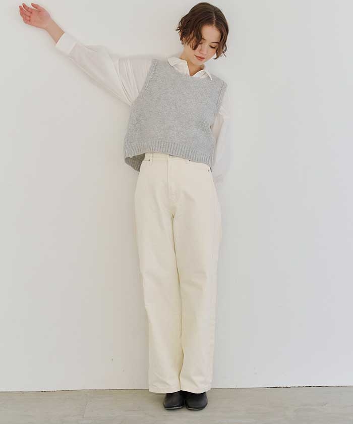 whiteホワイト　売約済み　ペレペレ　デニムパンツ　ライトブルー　W40 セミワイドデニムパンツ通販｜レディースファッション・20代 30