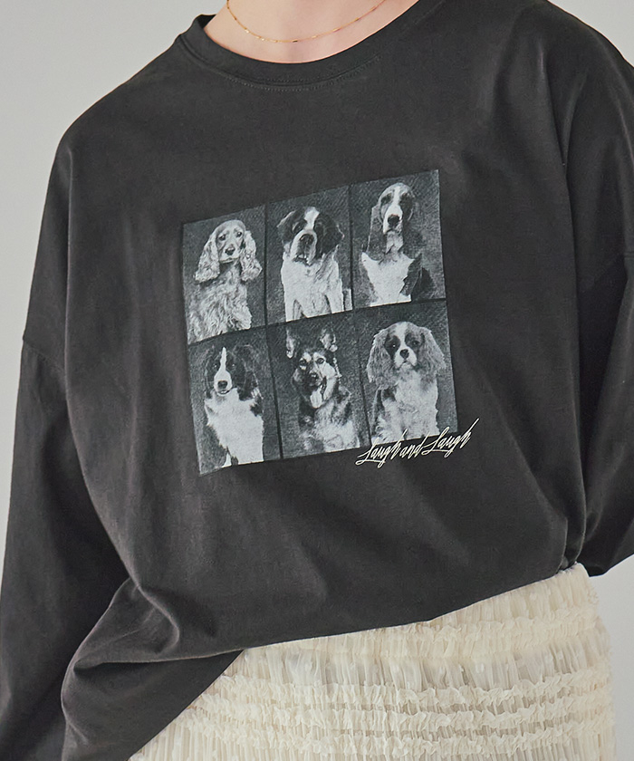 tシャツ 犬プリントロングTシャツ レディース : ZOZOTOWN Yahoo