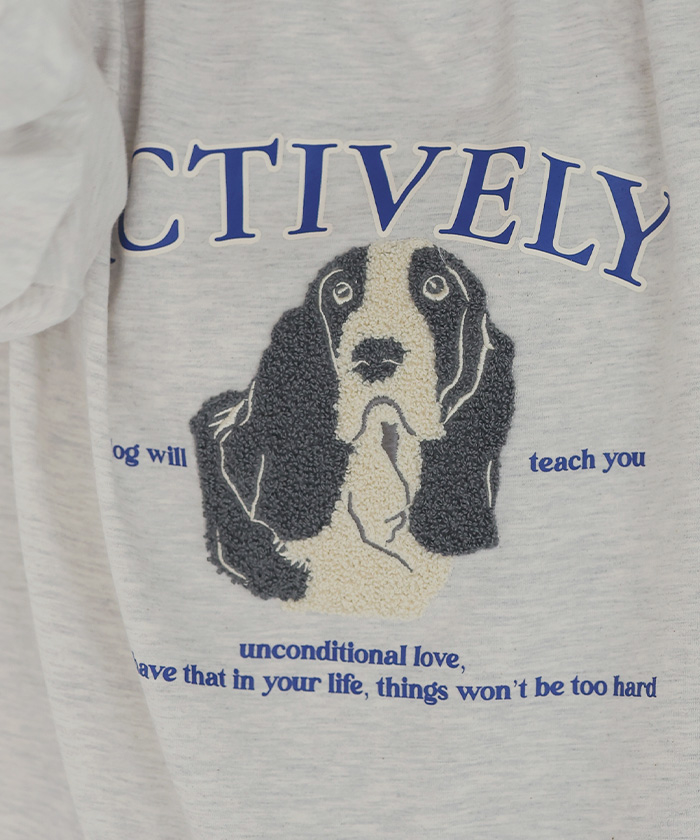 ドッグ刺繍ビッグロングTシャツ通販｜レディースファッション