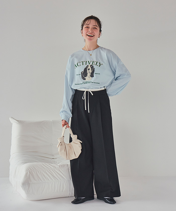 ブルドッグロンＴ UNISEX】リアルドッグカレッジ刺繍ロンT