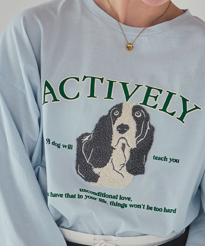 ドッグ刺繍ビッグロングTシャツ通販｜レディースファッション