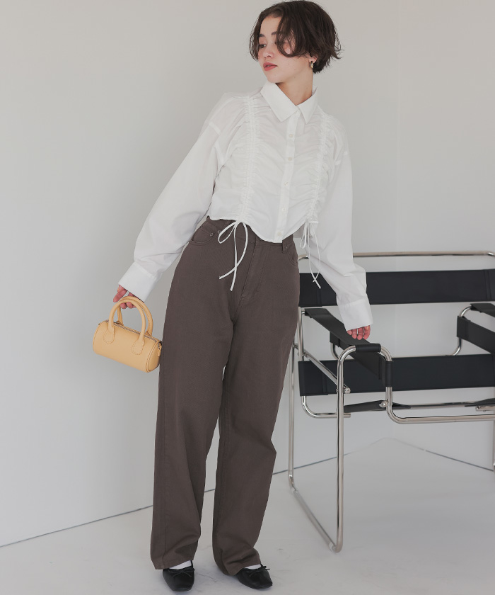 シャーリングショートシャツ通販｜レディースファッション・20代