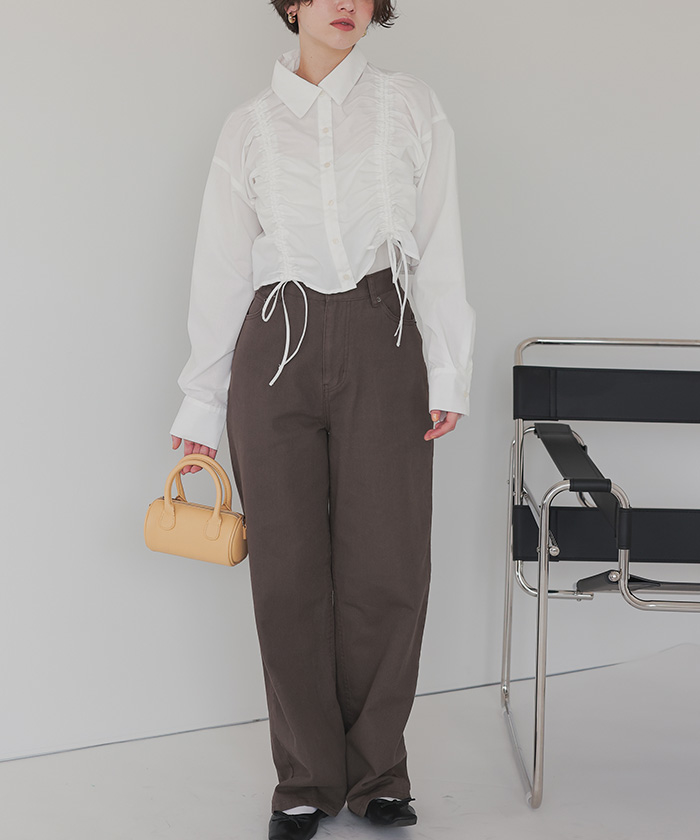 シャーリングショートシャツ通販｜レディースファッション・20代