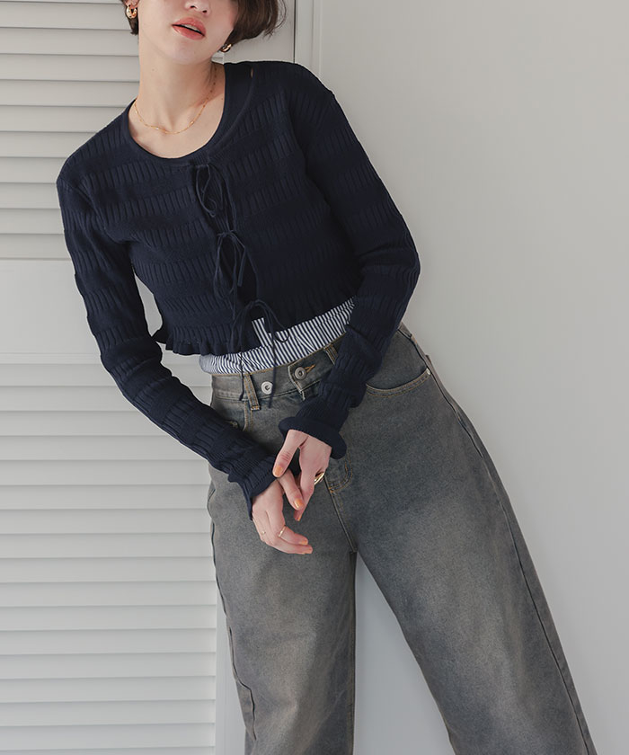 MARNI - マルニ 2022年製 ノースリーブカーディガン タグ付き ニット リボン リボンデザインカーディガン/ノースリーブニットセット通販
