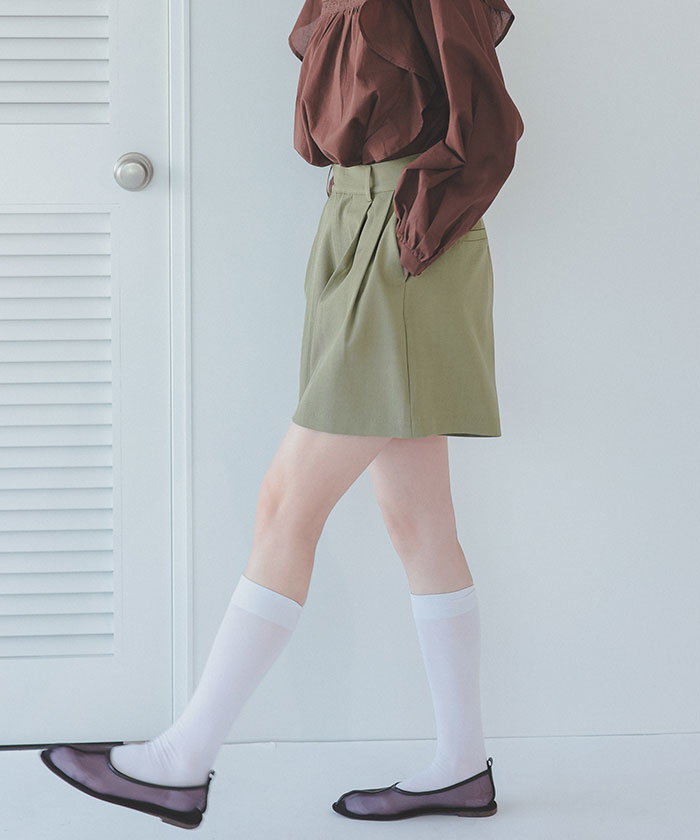 ツータックショートパンツ【メール便可／100】通販｜レディース