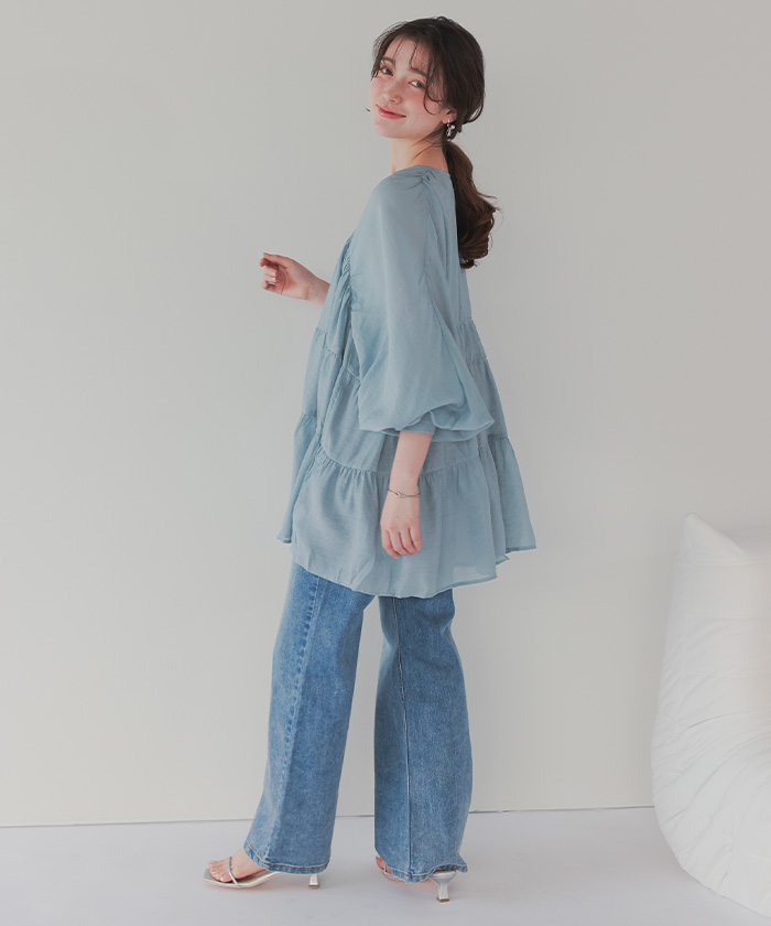 ＊美品＊トクコプルミエヴォル／花柄　ティアード　チュニック　ブラウス 楽天市場】チュニック tokuko 1er vol(トクコ・プルミエヴォル