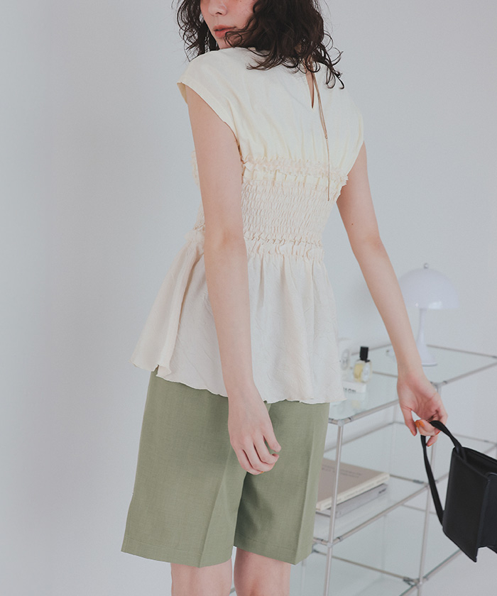 tangent ハーフパンツ　ベージュ 38サイズ オーバーサイズワイドハーフパンツ | ファッション通販サイト NUGU