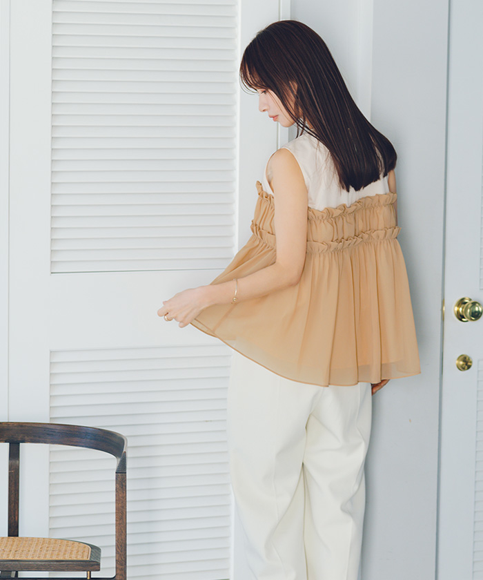 シフォンフリルドッキングトップス【メール便可／100】通販