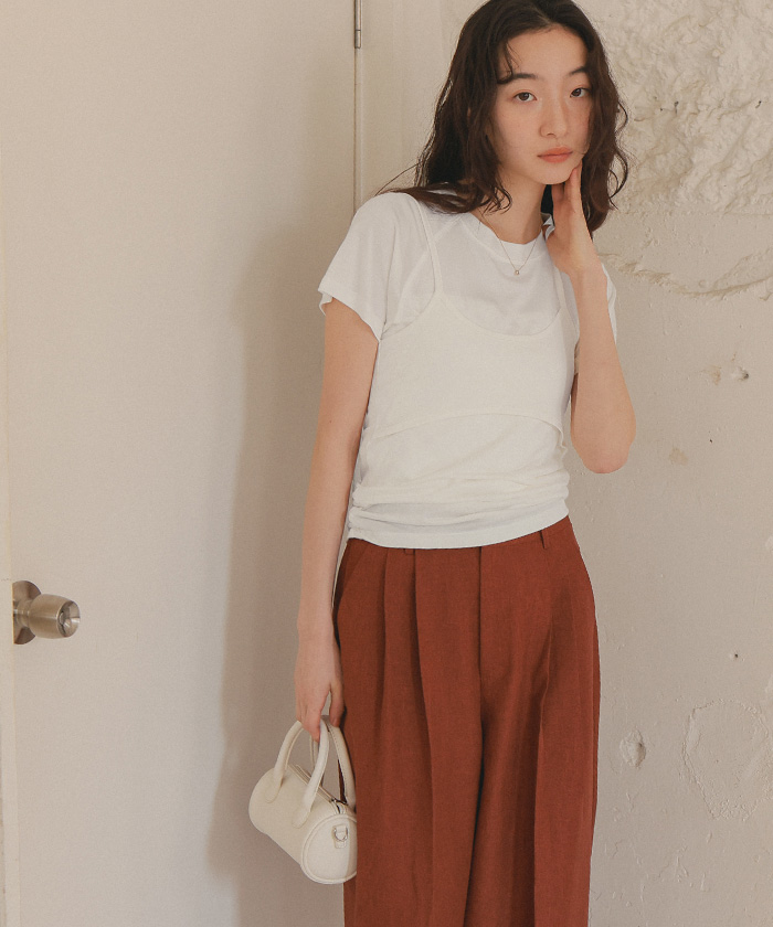 tシャツ 「セットアイテム」レイヤード キャミ × プルオーバー レディース TITTY＆CO. tシャツ レイヤードセーラーT レディース : ZOZOTOWN