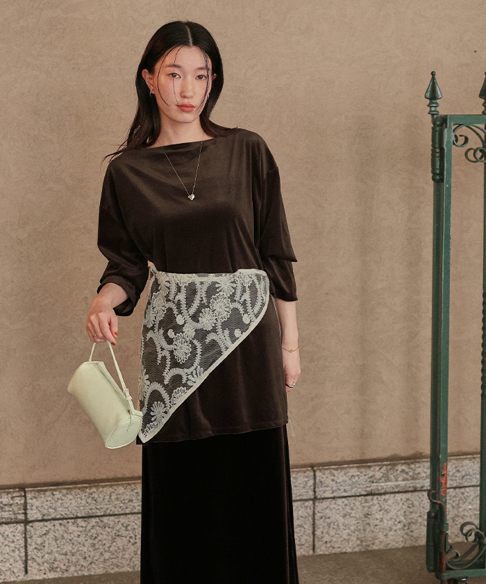 tシャツ シアーベロアカットソー_長袖 レディース A part by tシャツ シアーベロアカットソー_長袖 レディース