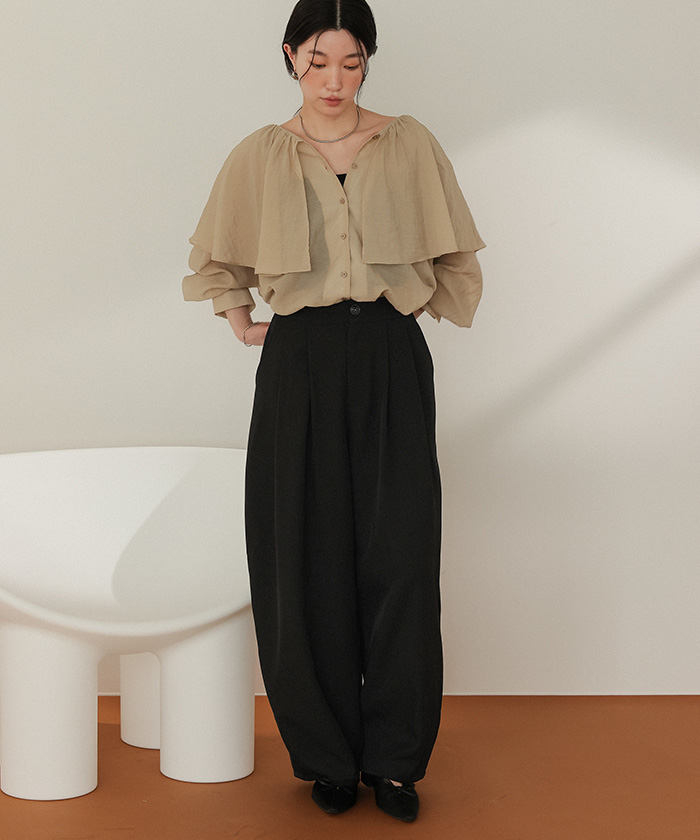 EGG egg trading パンツ ボリューム バルーン 白 未使用 バルーンポケットパンツ - ストーン | ZARA Japan / 日本