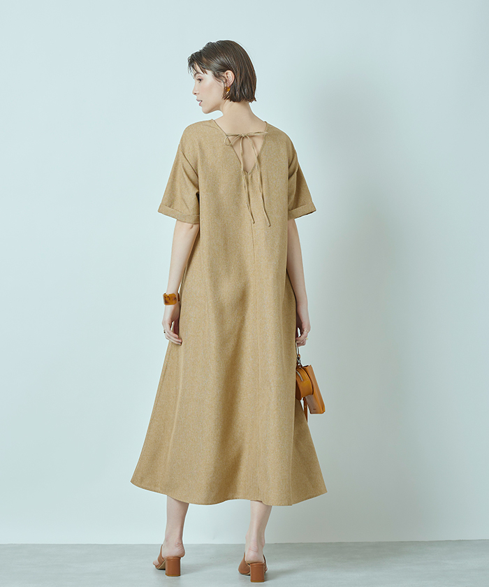 バックシャンaラインロングワンピース通販 レディースファッション 洋服通販 Titivate ティティベイト