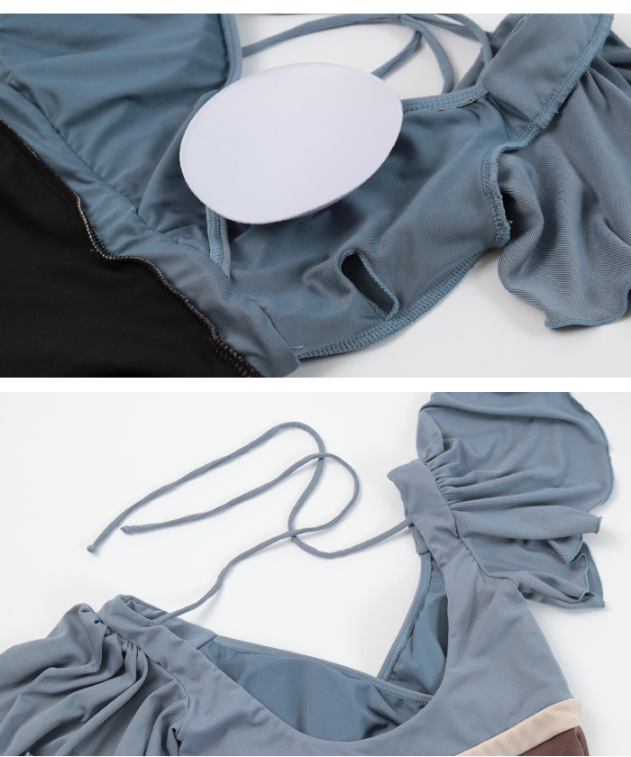 バイカラーフレアスリーブワンピース/水着【SEADRESS シードレス