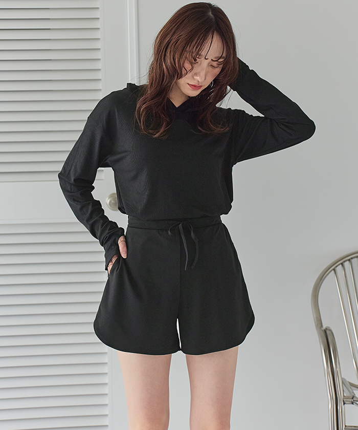 フード付トップスラッシュガードセットアップ【SEADRESS