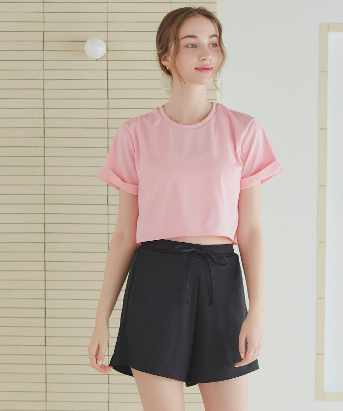 シードレス 水着セットアップ、ショートパンツ付 ショートパンツ付タックビキニ/セット水着【SEADRESS シードレス