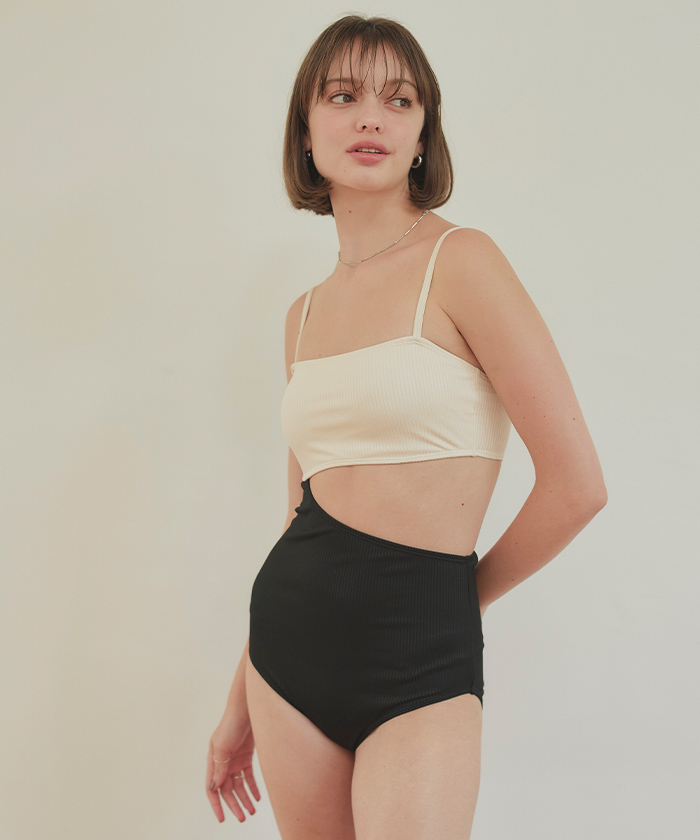 トップス付サイドオープンデザインワンピース/水着【SEADRESS トップス付サイドオープンデザインワンピース/水着【SEADRESS