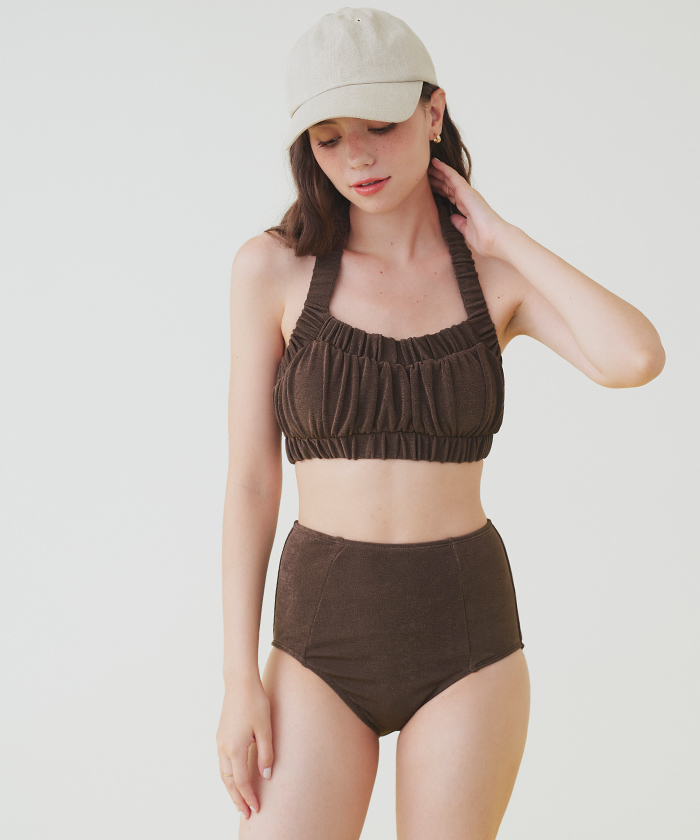 ホルターネック水着 ビキニ ギャザー レース ビーチ S/XL 楽天市場】イチオシ夏セール 水着 レディース 体型カバー 大きい
