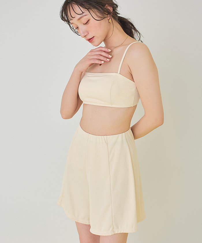 ショートパンツ付タックビキニ/セット水着【SEADRESS シードレス