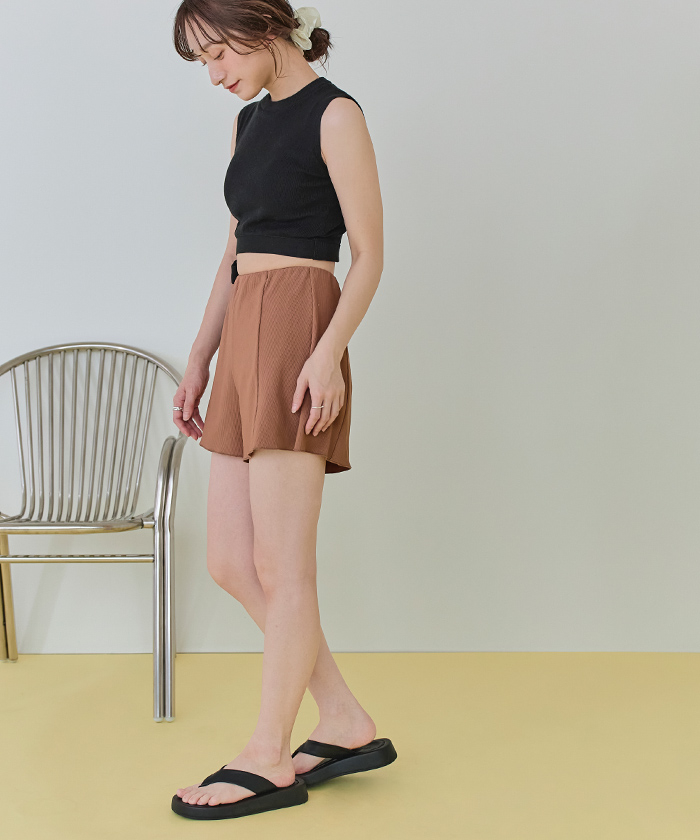 ハイウエストシンプルショートパンツ/水着【SEADRESS シードレス